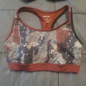 Reebok Women's Red and Gray Sports Bra